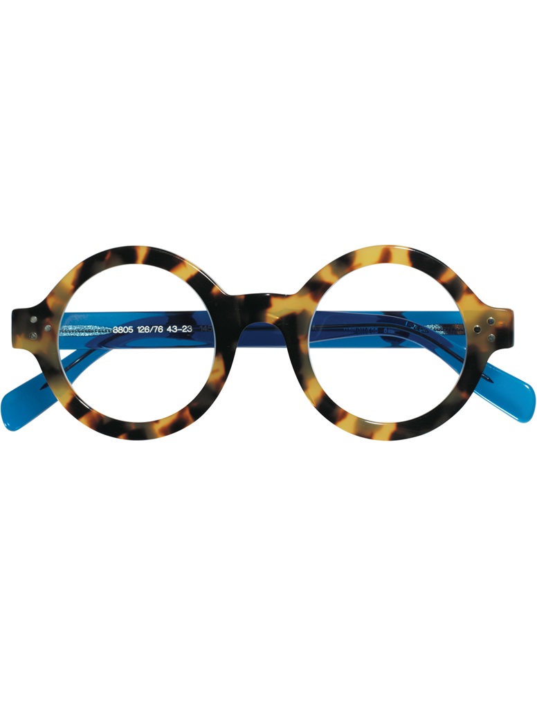 Stylish Bold Frame in Light Tortoise with Blue Temples