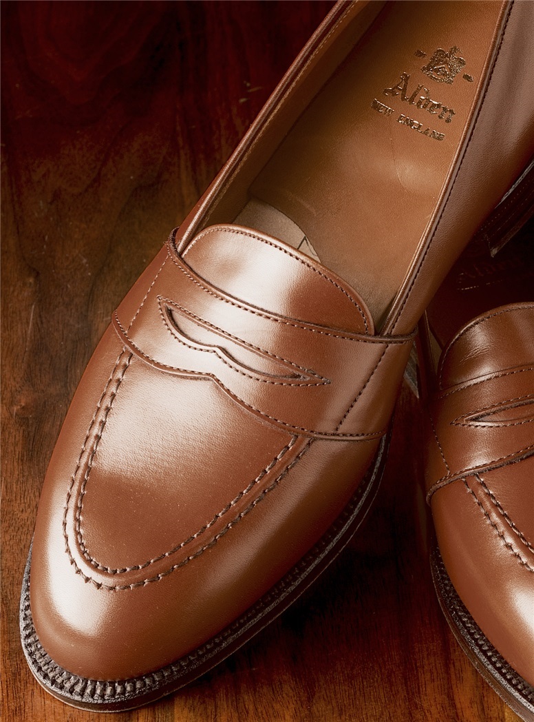 The Alden Full Strap Slip-On Loafer in Burnished Tan - The Ben