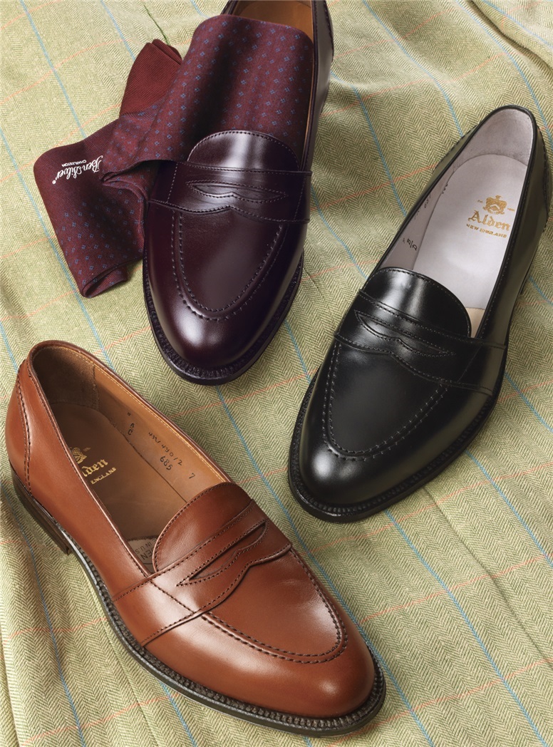 The Alden Full Strap Slip-On Loafer in Burnished Tan - The Ben