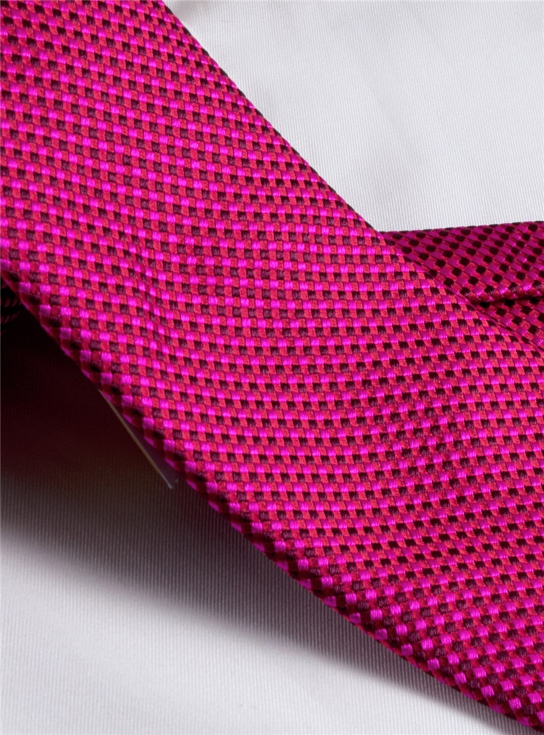 Basketweave Tie in Pink, Red & Marine