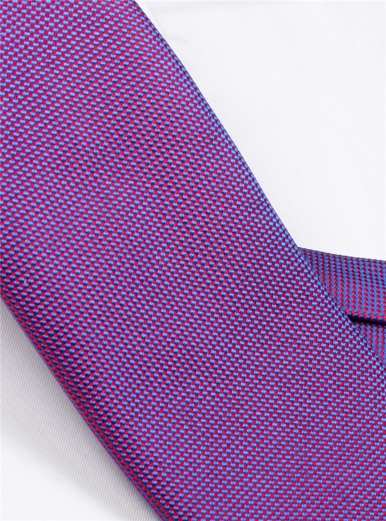 Silk Basketweave Tie in Fuchsia