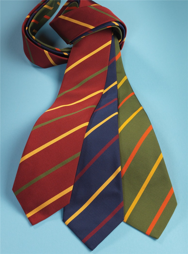Mogador Double Bar Striped Tie in Ruby