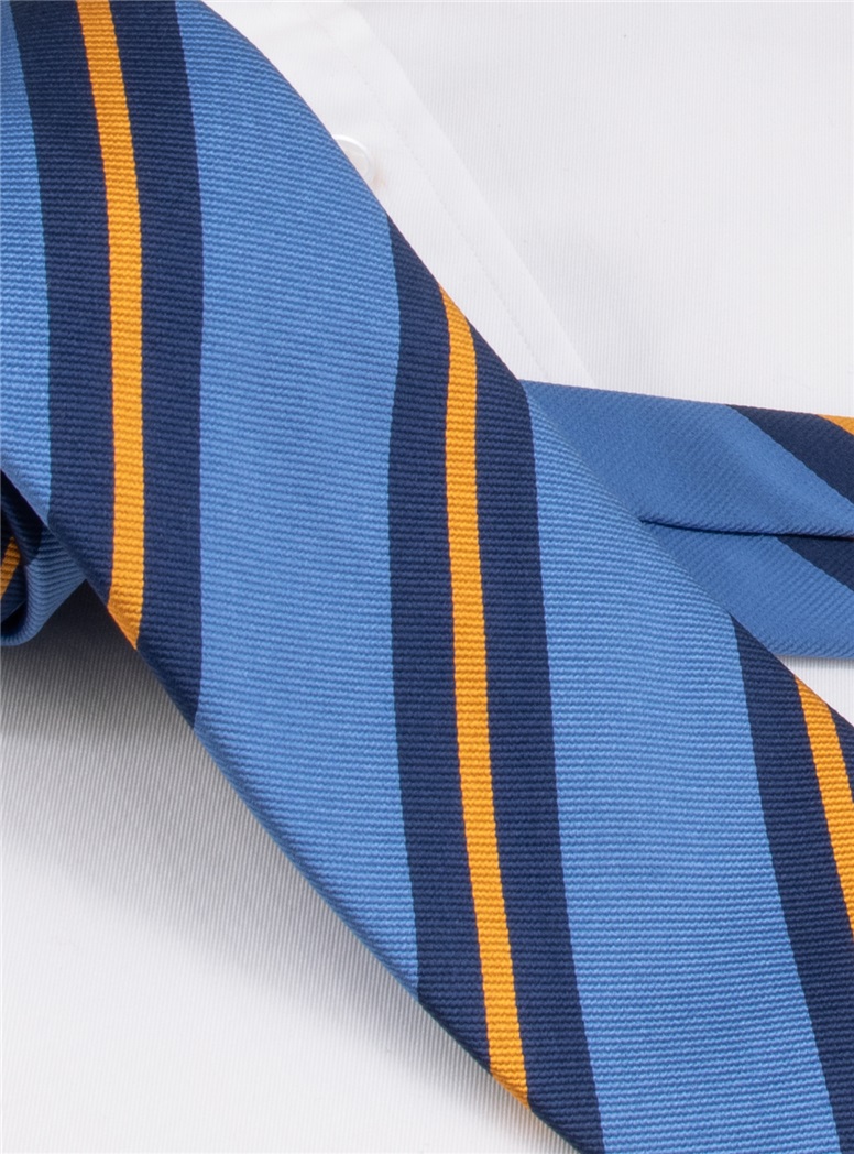 Silk Striped Tie in Sky