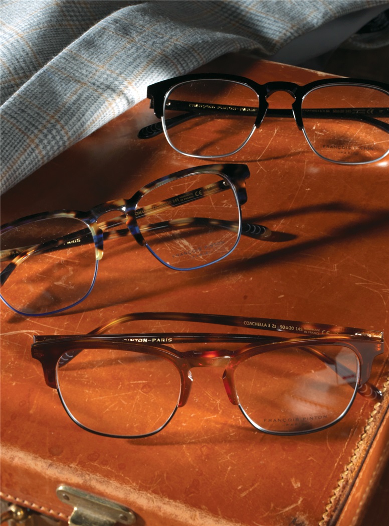 Traditional Brow Frame in Tortoise with Blue Rim