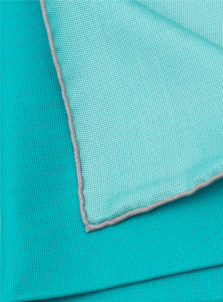 Silk Woven Pocket Square in Teal
