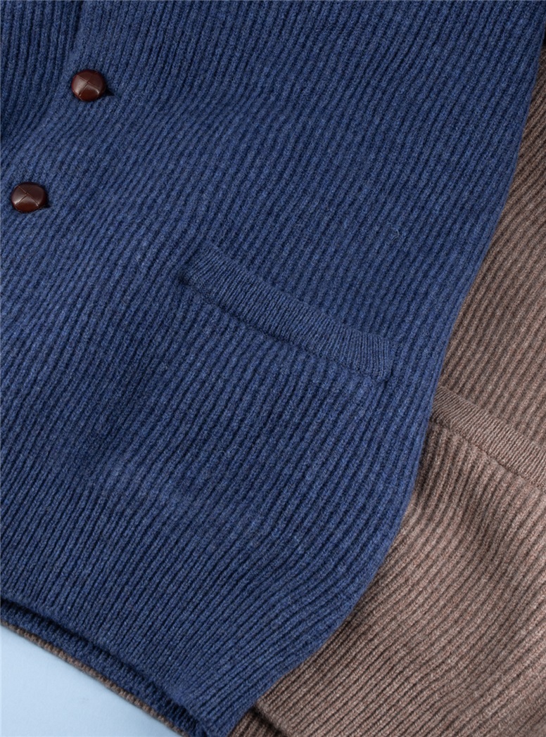Ribbed Lambswool Cardigan Shawl Sweaters