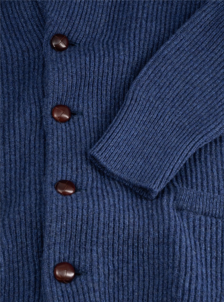 Ribbed Lambswool Cardigan Shawl Sweaters