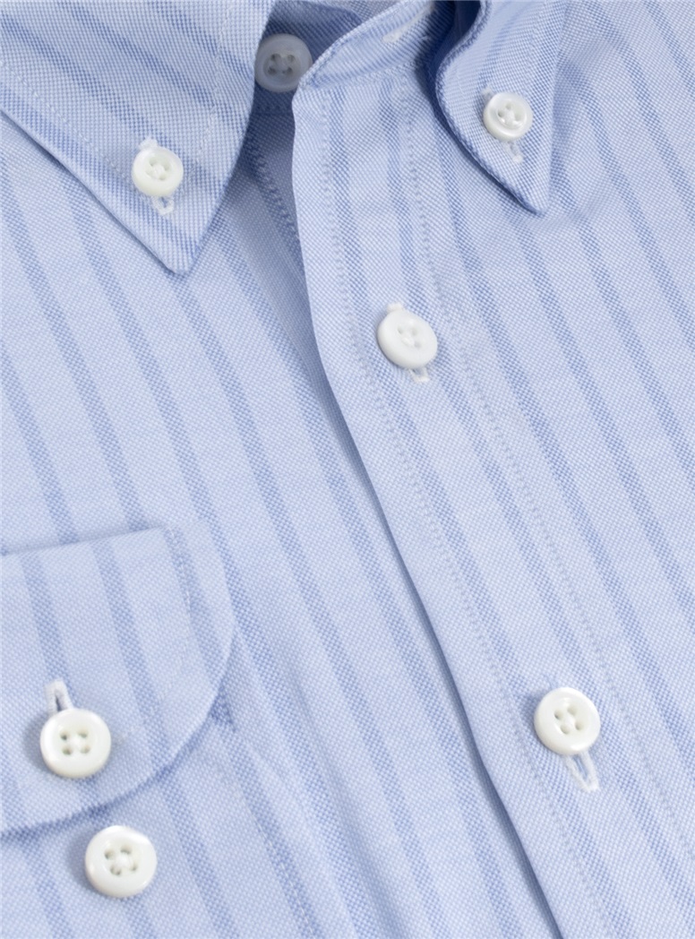 Boy's Oxford Shirt with Blue on Blue Stripes