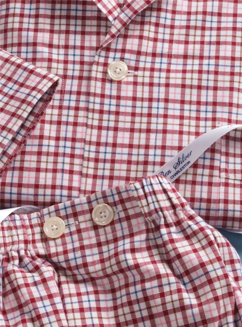 Plaid Brushed Cotton Pajamas - The Ben Silver Collection