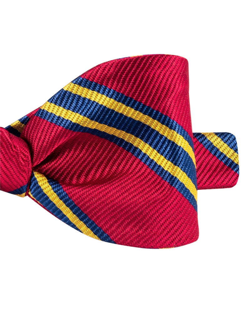 Red/Navy/Gold Striped Bow