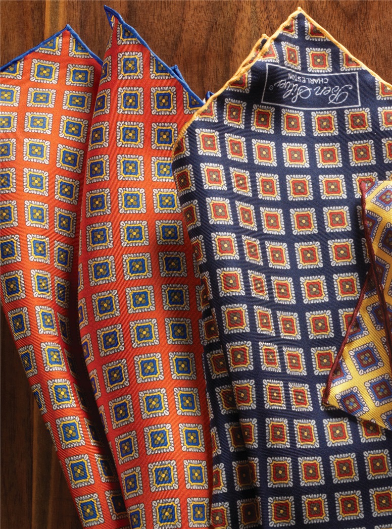 Silk Diamond Printed Pocket Squares
