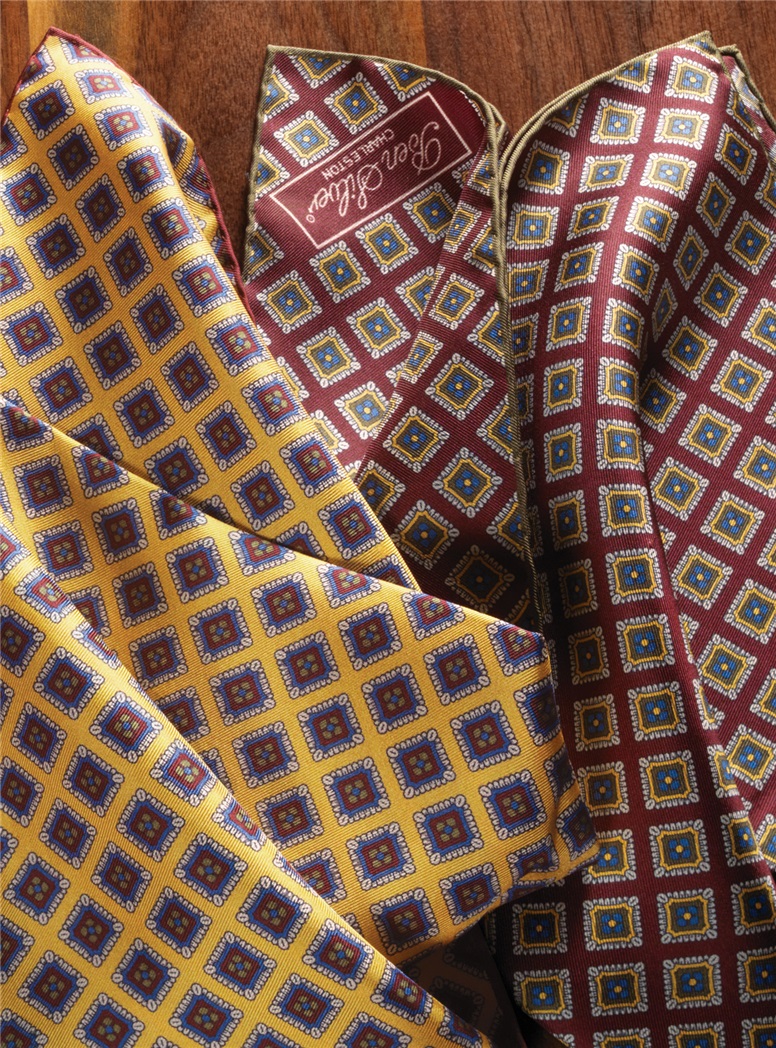 Silk Diamond Printed Pocket Squares