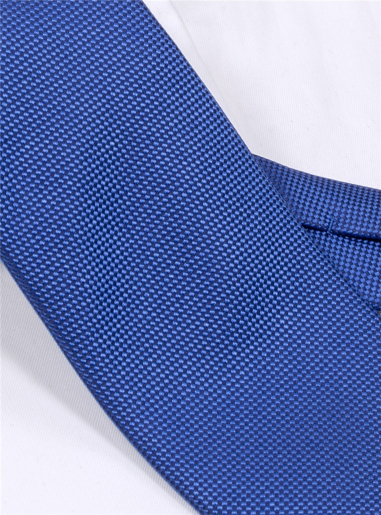 Silk Basketweave Tie in Marine