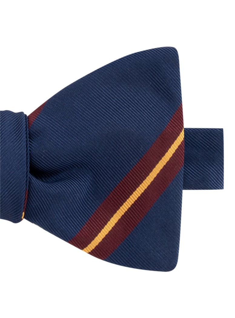 Mogador Striped Bow Tie in Navy