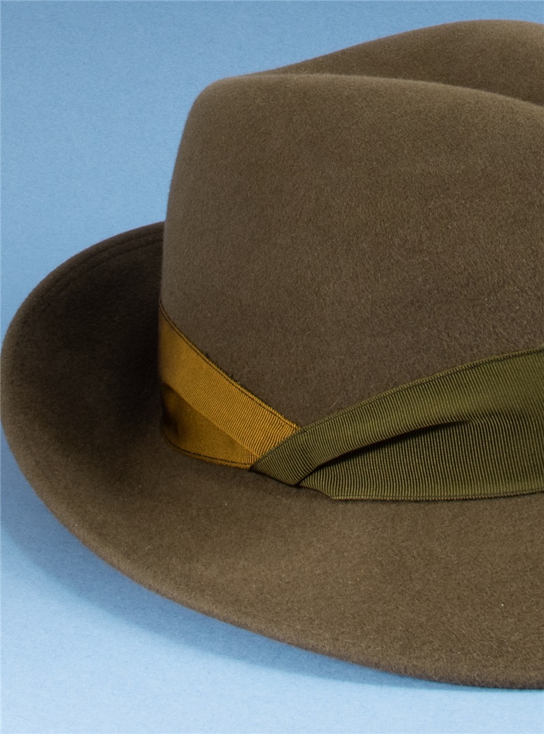 Hat Felt Fedora Moss W/Spice