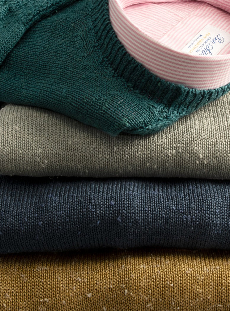Linen and Silk Crewneck Sweaters