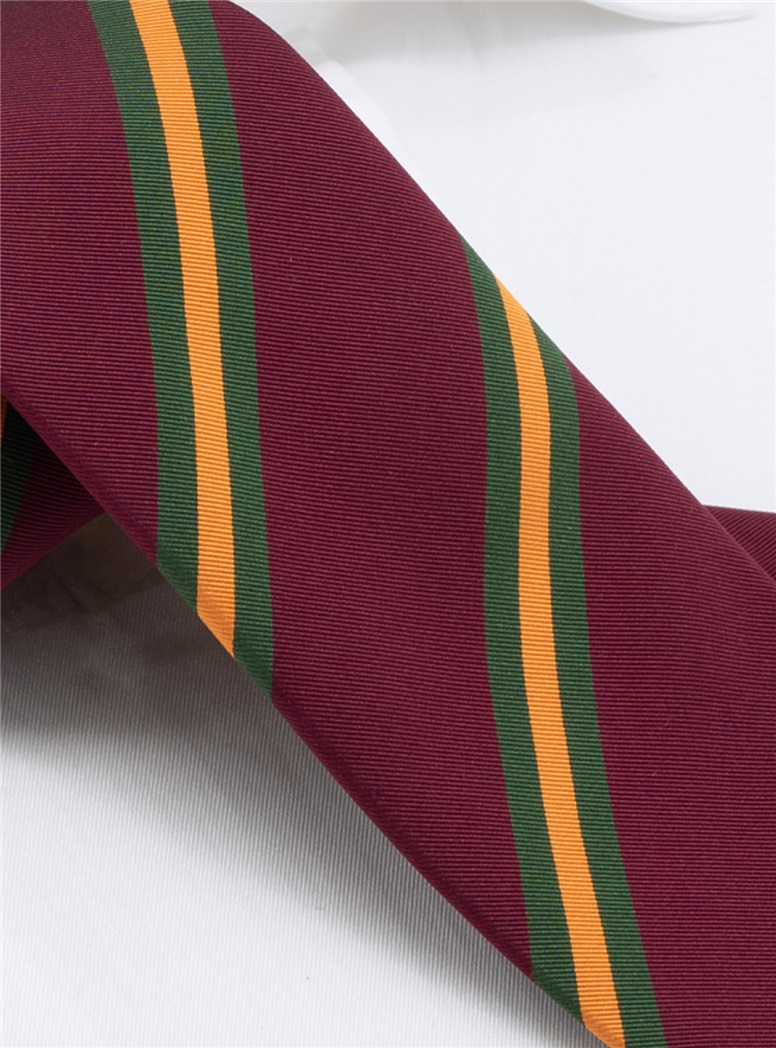 Mogador Silk Striped Tie in Burgundy