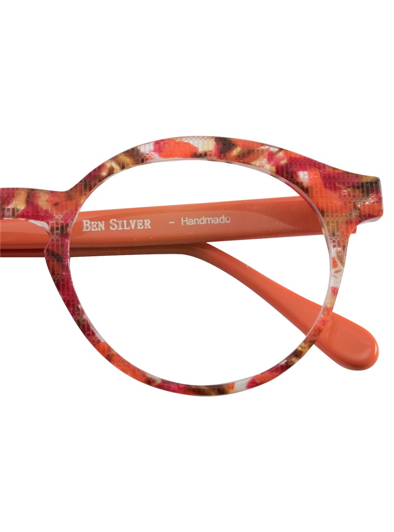 Multi-Colored Handmade Frame in Pink and Orange Abstract