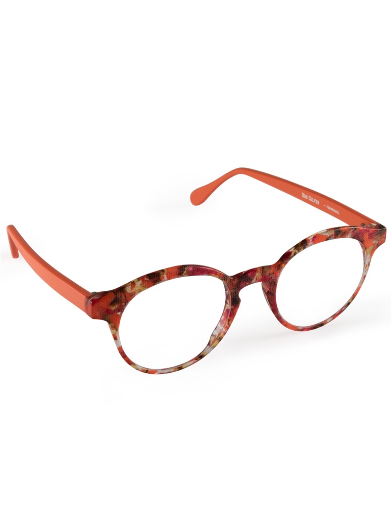 Multi-Colored Handmade Frame in Pink and Orange Abstract