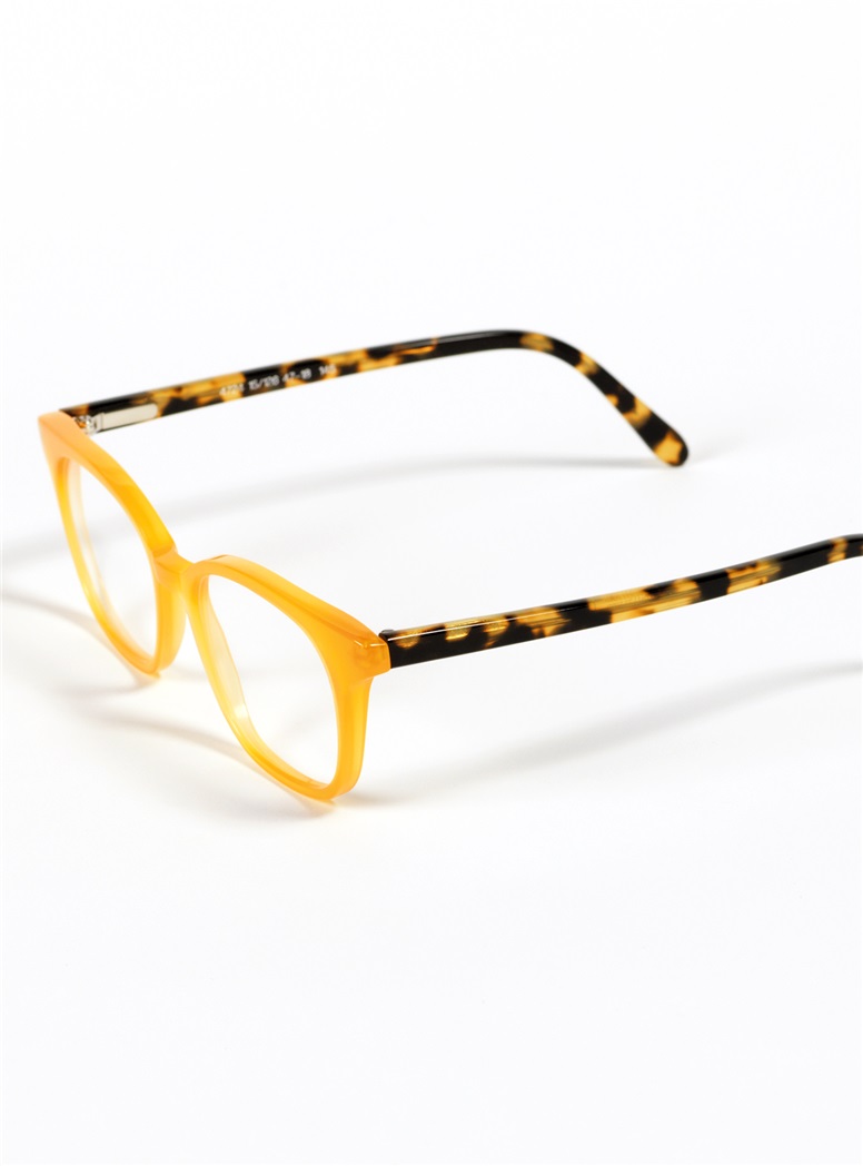 Slender Tip Frame in Orange with Tortoise Temples