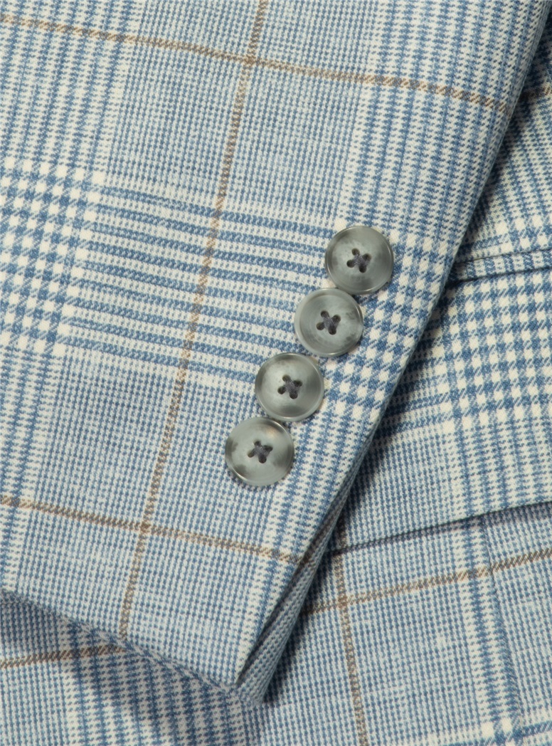 Wool Silk and Linen Glen Plaid Sport Coat