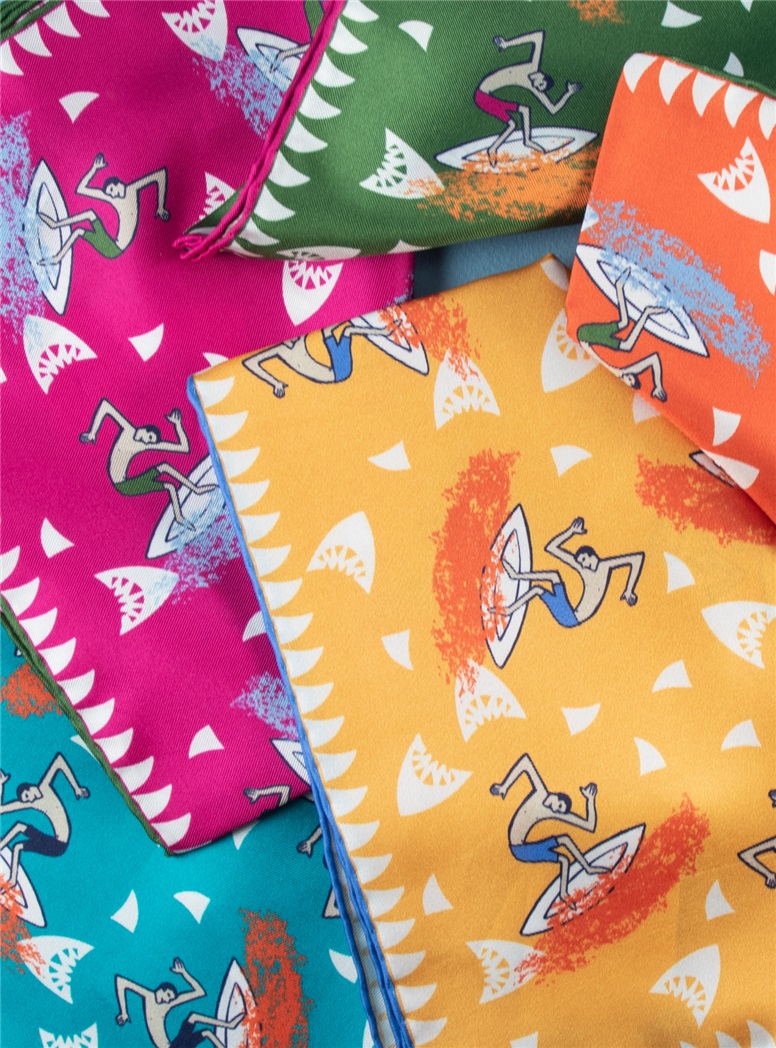 Silk Surfer Printed Pocket Squares