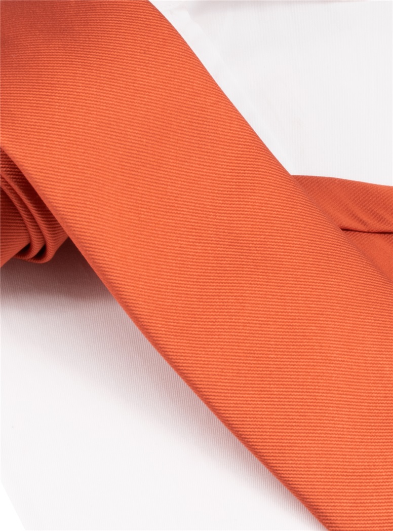 Silk Signature Solid Tie in Orange