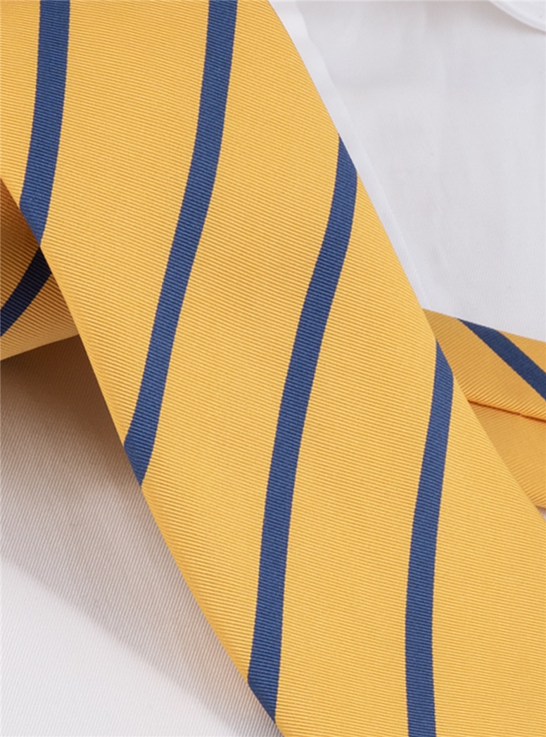 Silk Bar Striped Tie in Banana