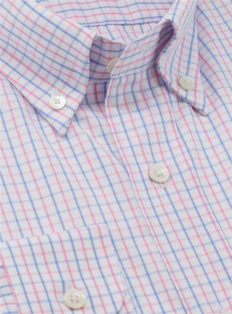 Blue and Pink Tattersall Button Down