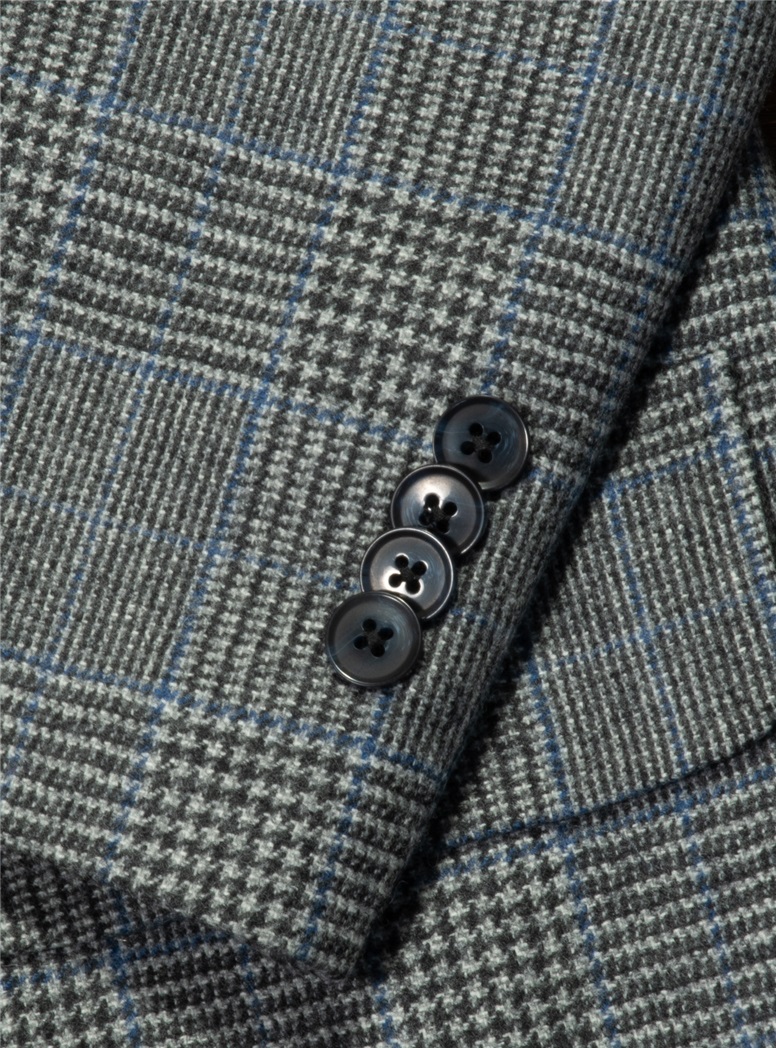 Grey and Cream Glen Plaid Ladies Blazer