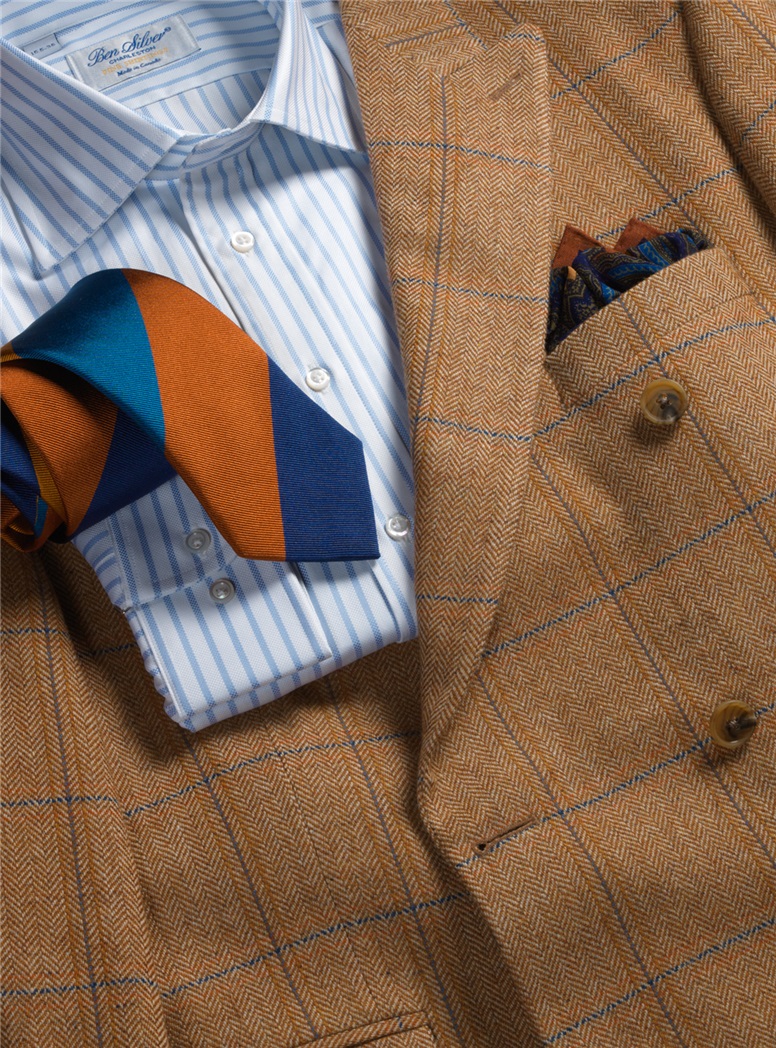 Sienna Herringbone Lambswool Sport Coat with Double Windowpane