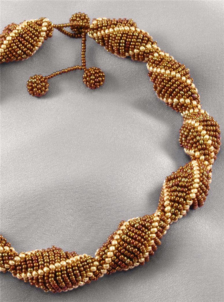 Aprosio Gold and Bronze Beaded Necklace