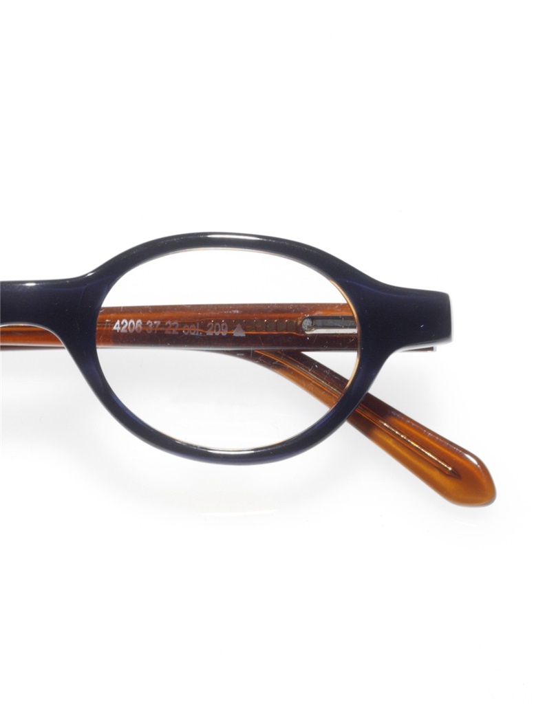 Kids Oval Frame in Navy and Tan