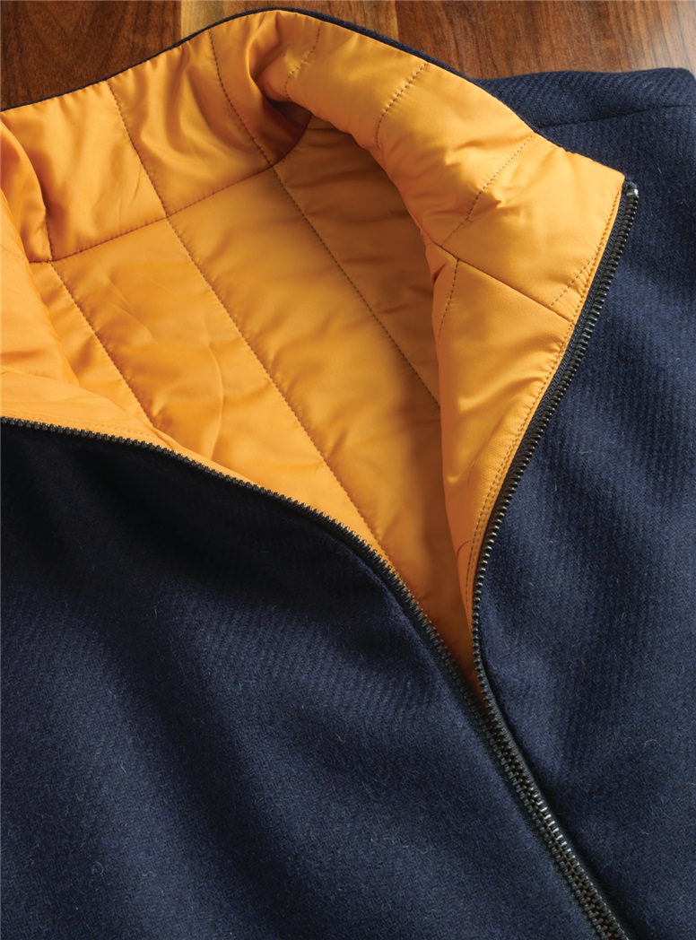 Lightweight Reversible Vest in Navy and Gold