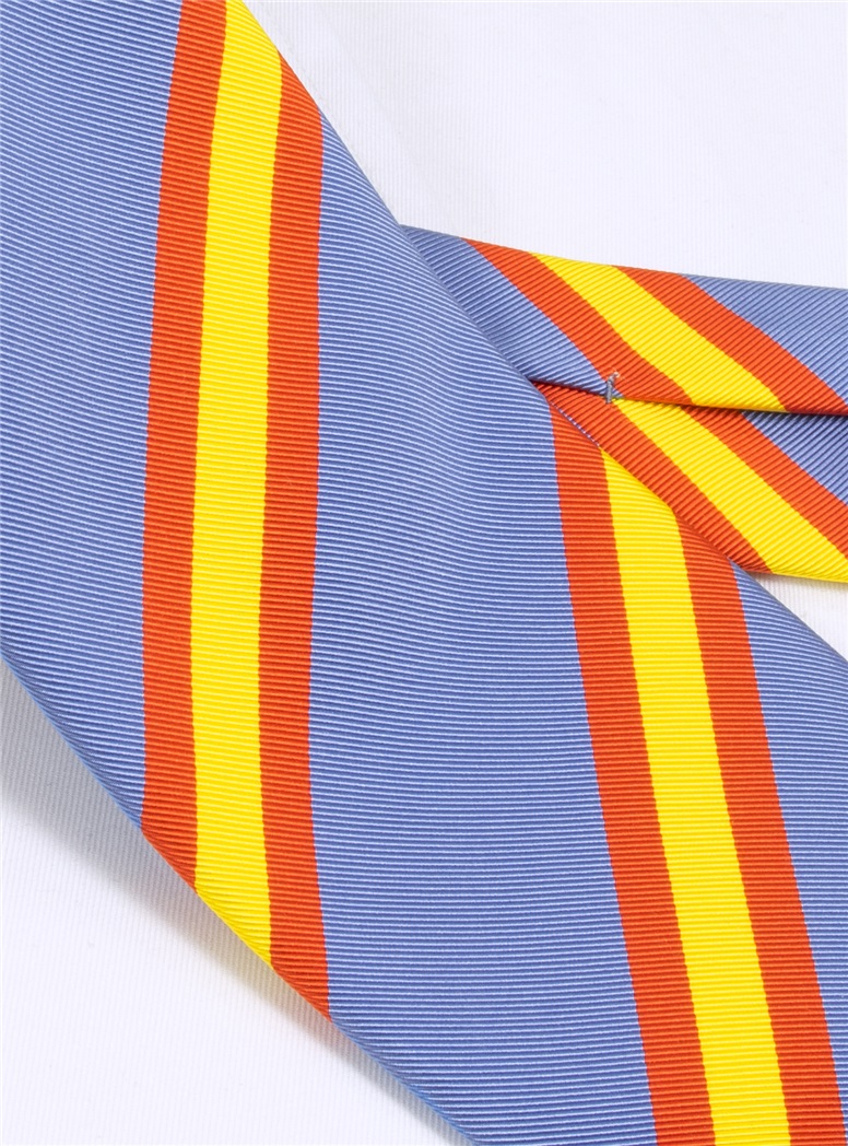 Silk Stripe Tie in Cornflower