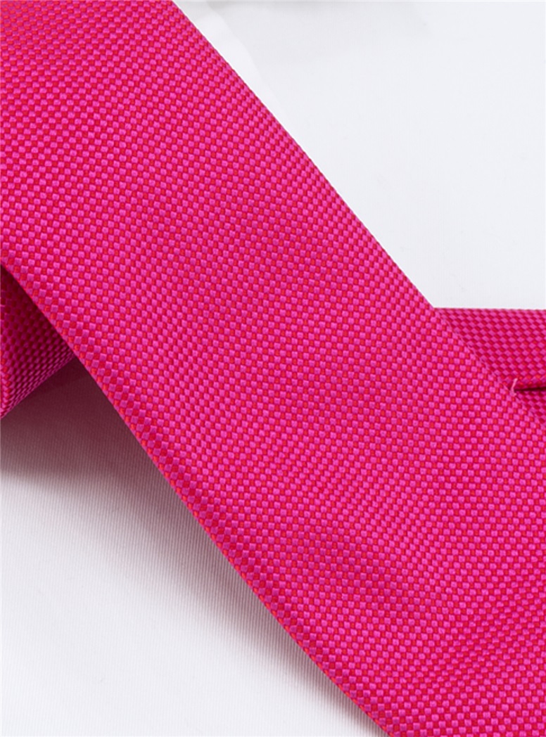 Silk Basketweave Tie in Azalea