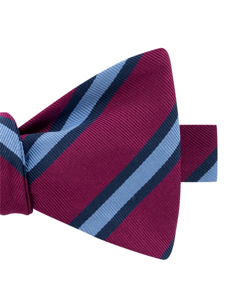 Mogador Striped Bow Tie in Magenta