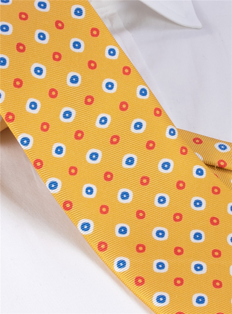Silk Neat Printed Tie in Sun