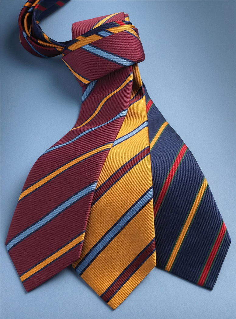 Silk Striped Tie in Navy