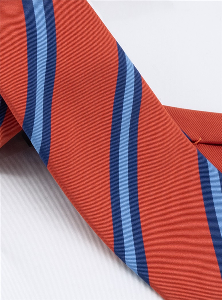 Mogador Silk Striped Tie in Copper