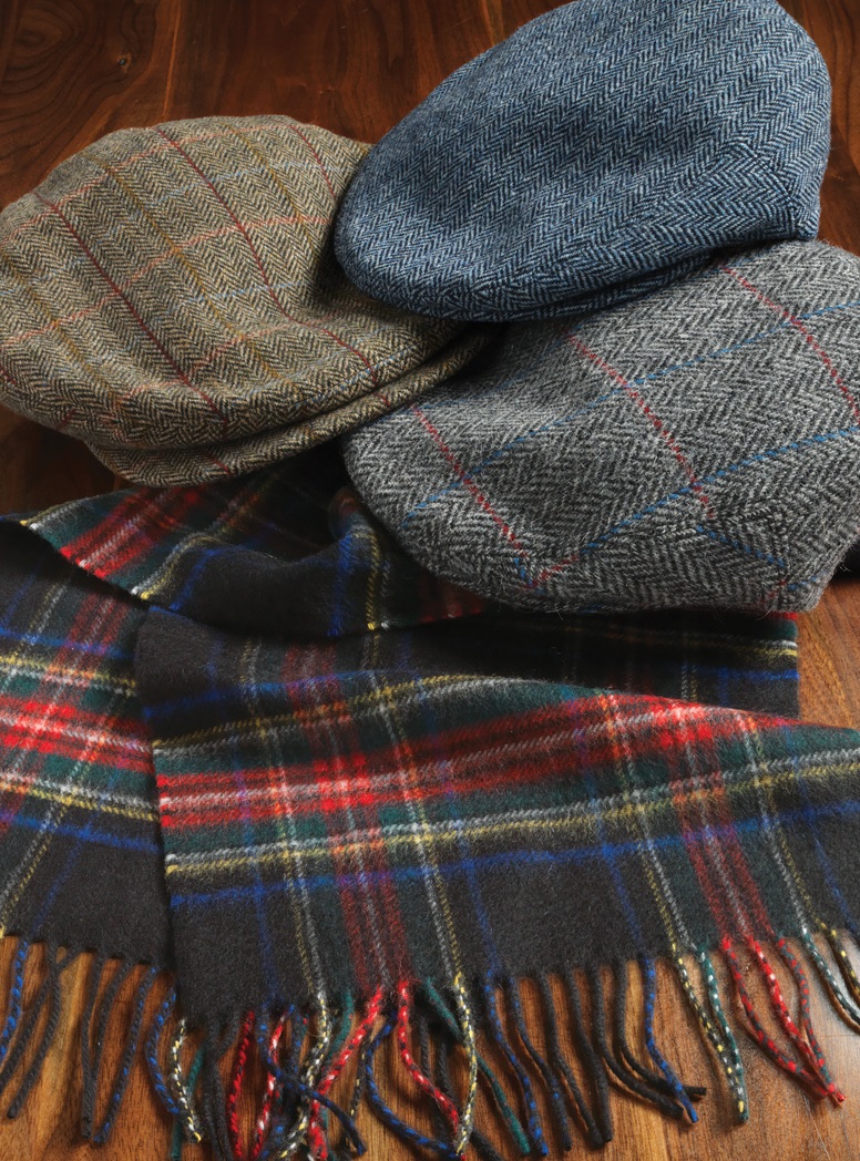 Wool Brown and Ecru Herringbone Cap