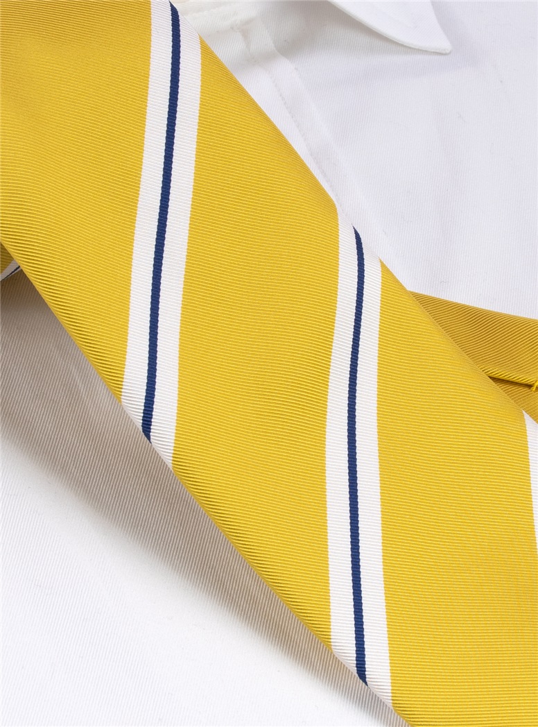 Mogador Silk Double Stripe Tie in Sun