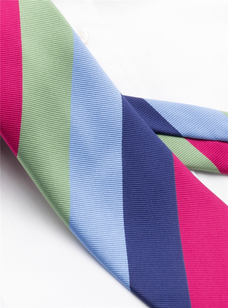 Silk Block Striped Tie in Sage