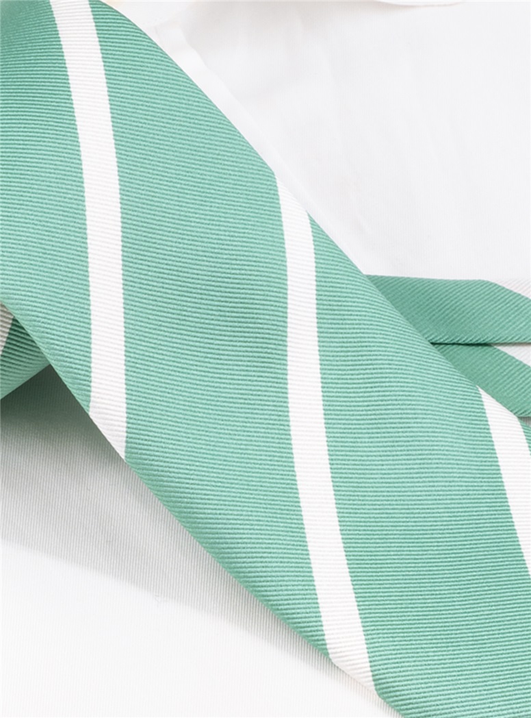 Silk Bar Striped Tie in Sage