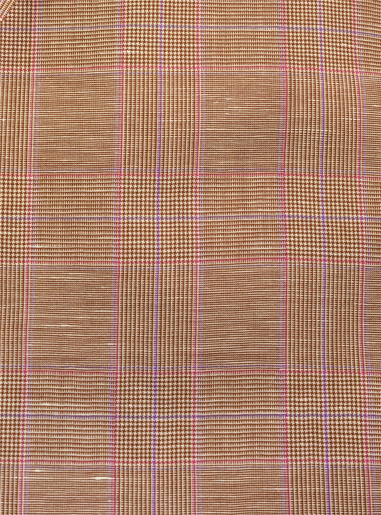 Wool and Linen Sport Coat with Windowpanes in Spice