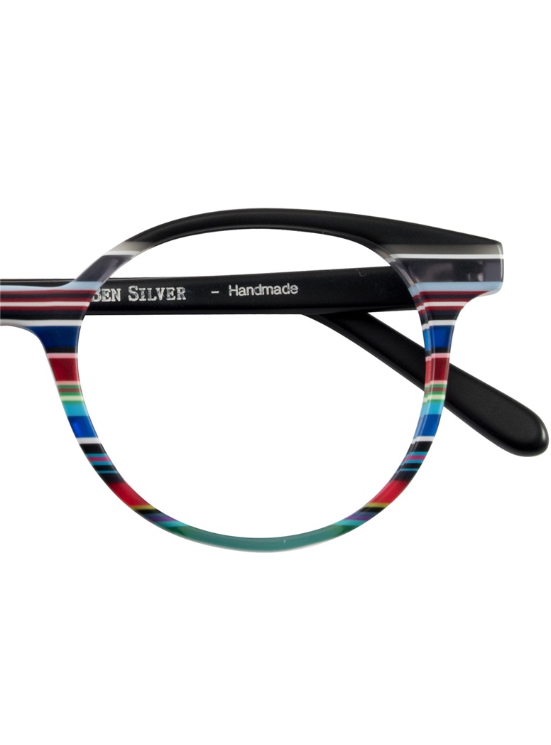 Multi-Colored Handmade Frame in Matte Black, White and Red
