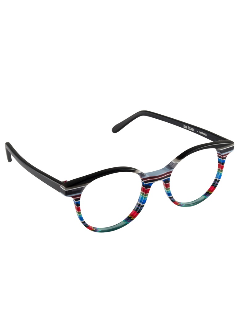 Multi-Colored Handmade Frame in Matte Black, White and Red