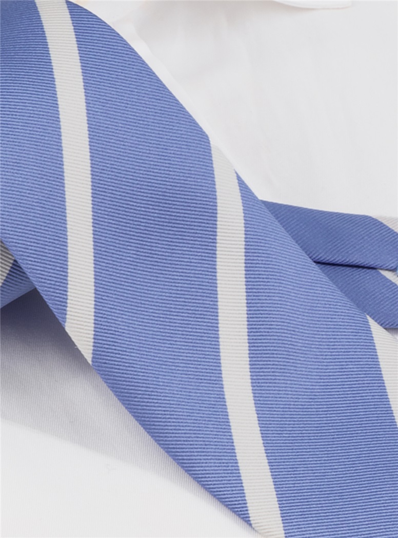 Silk Bar Striped Tie in Periwinkle