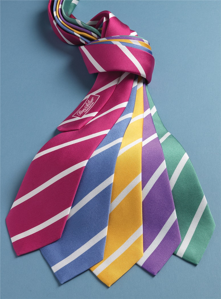 Silk Bar Striped Tie in Periwinkle