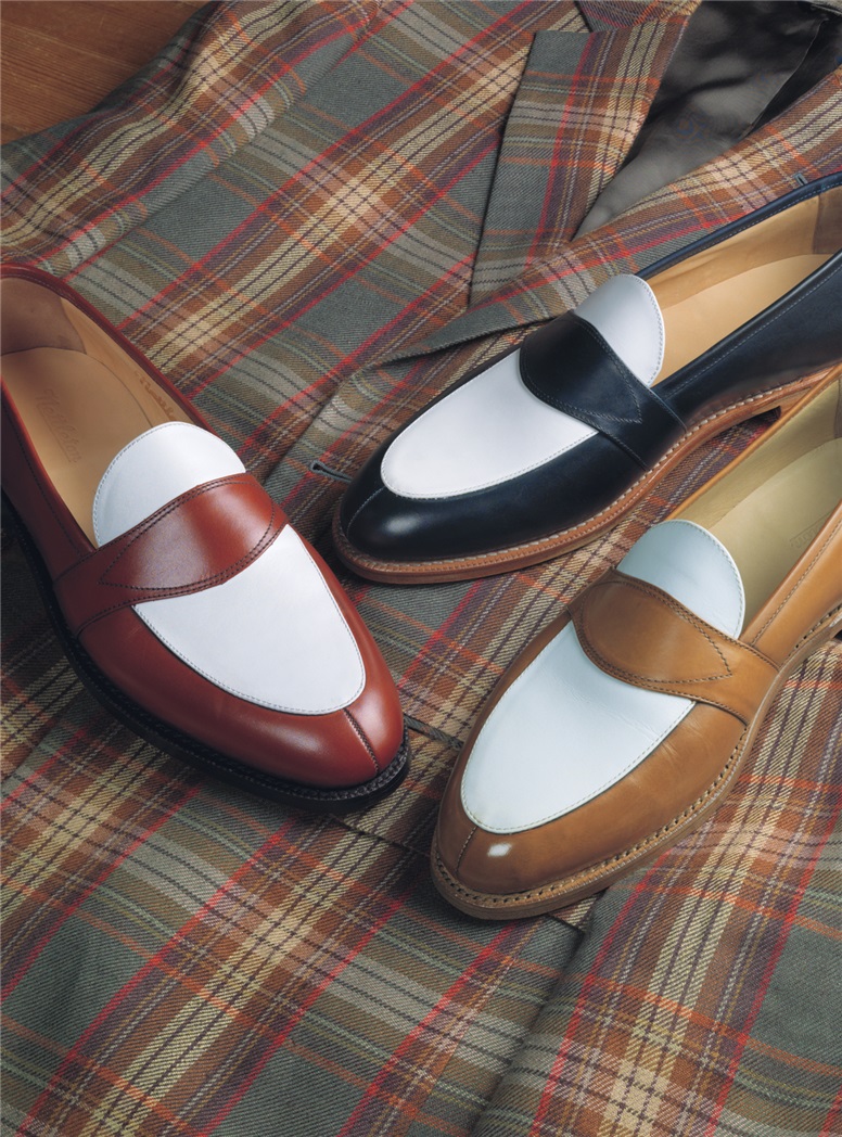 The Charleston Loafer in Whiskey and White